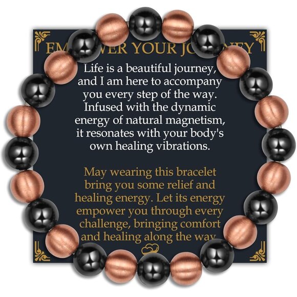 Stylish 99.99% Copper Magnetic Bracelet with Elegant Pouch - Wellness Gift - Picture 1 of 6